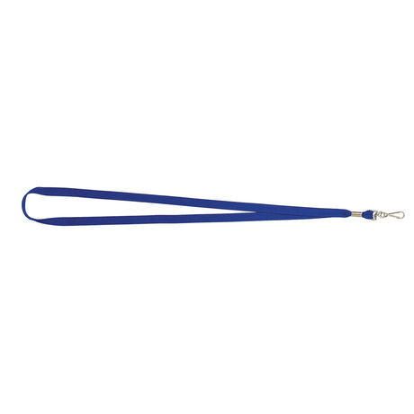 Pack of 10 blue Rexel ID flat style lanyards with swivel clips, featuring breakaway safety and comfortable all-day wear.