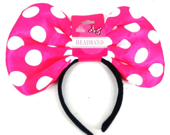 Vibrant hot pink mini headband, 28cm x 17cm, perfect for parties, themed events, and stylish outfits.