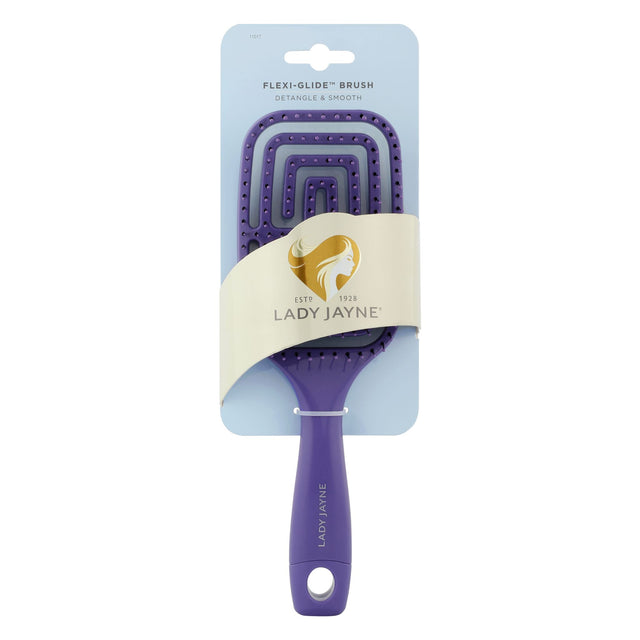 Lady Jayne Flexi-Glide Brush Large with flexible nylon bristles for gentle detangling and scalp massage, perfect for all hair types.