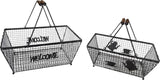 Antique grey storage baskets and serving trays set of 2, perfect for stylish home organization and décor.