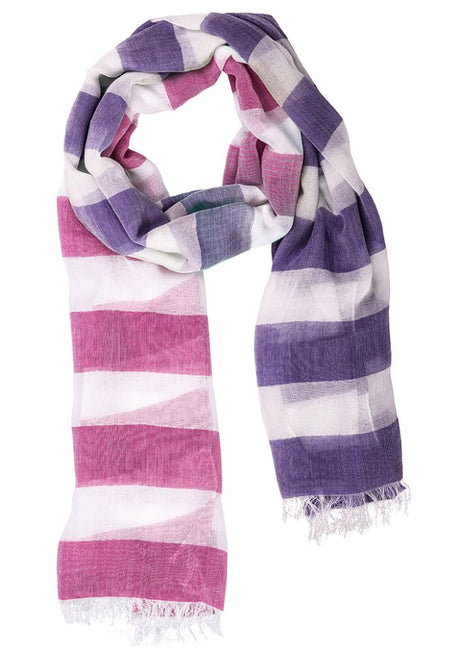 Ladies Two Tone Scarf in pink Reign, made from soft fabrics with chic fringing, perfect for elevating any outfit.