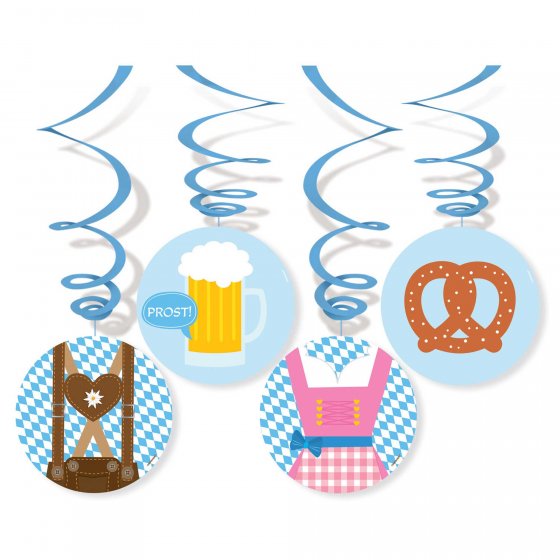 Oktoberfest Hanging Swirl Decorations (Pack of 4)