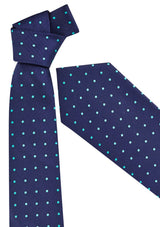 Men's Spot Tie in Dynasty Green, featuring a sophisticated spot design, 100% polyester, versatile for formal events.