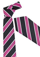 Men's Wide Contrast Stripe Tie in Melon, featuring vibrant color and bold stripes, perfect for formal and casual occasions.