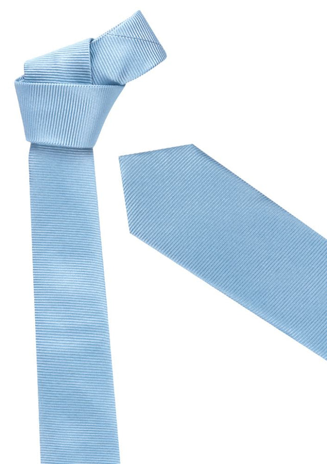 Men's slim monotone tie in Alaskan Blue, perfect for formal occasions, made of durable polyester, featuring a contemporary design.