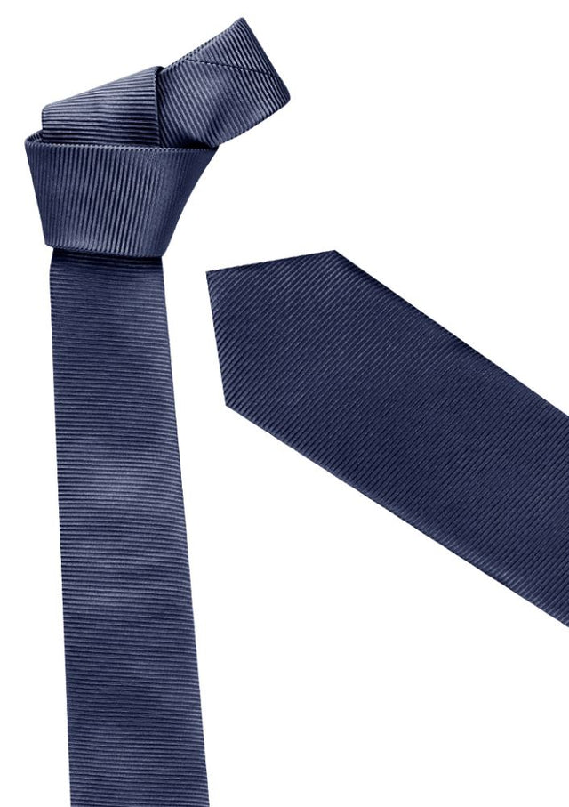 Men's slim patriotic blue tie in premium polyester, perfect for formal and business occasions, adding sophistication to any outfit.