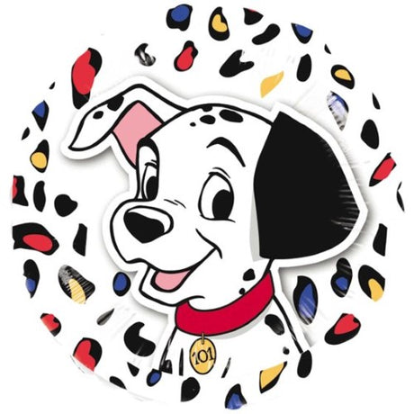 45cm self-sealing foil balloon featuring beloved Disney 101 Dalmatians characters, perfect for vibrant party decor.