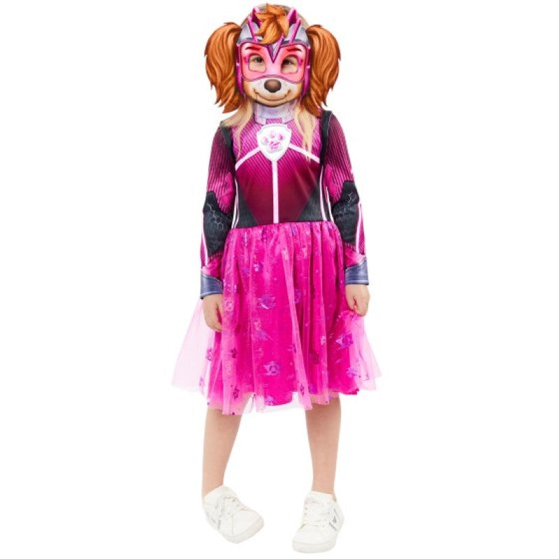 Adorable Skye costume from Paw Patrol: The Mighty Movie for ages 3-4, vibrant colors, perfect for dress-up and imaginative play.