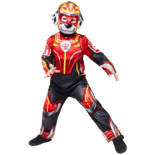 Glow in the dark Paw Patrol Marshall costume for ages 3-4, featuring a jumpsuit and mask for imaginative play.