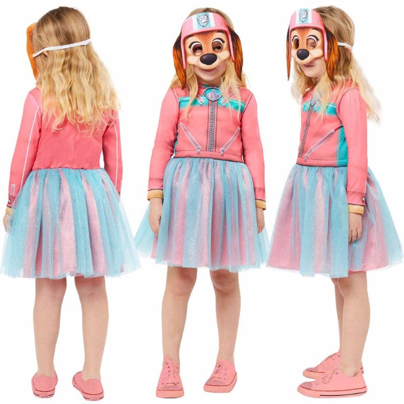 Colorful Paw Patrol Liberty costume for kids aged 3-4, featuring a vibrant dress and matching mask for heroic adventures.