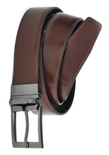 Mens Leather Reversible Belt in Brown and Black, crafted from premium leather for versatile style in casual or corporate settings.