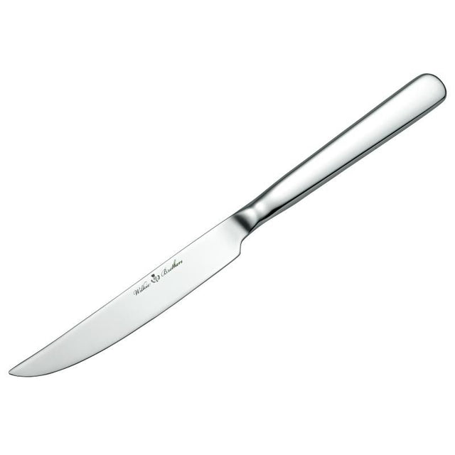 Wilkie Brothers Edinburgh Steak Knife, polished stainless steel, stain resistant, dishwasher safe, crafted for elegant dining.