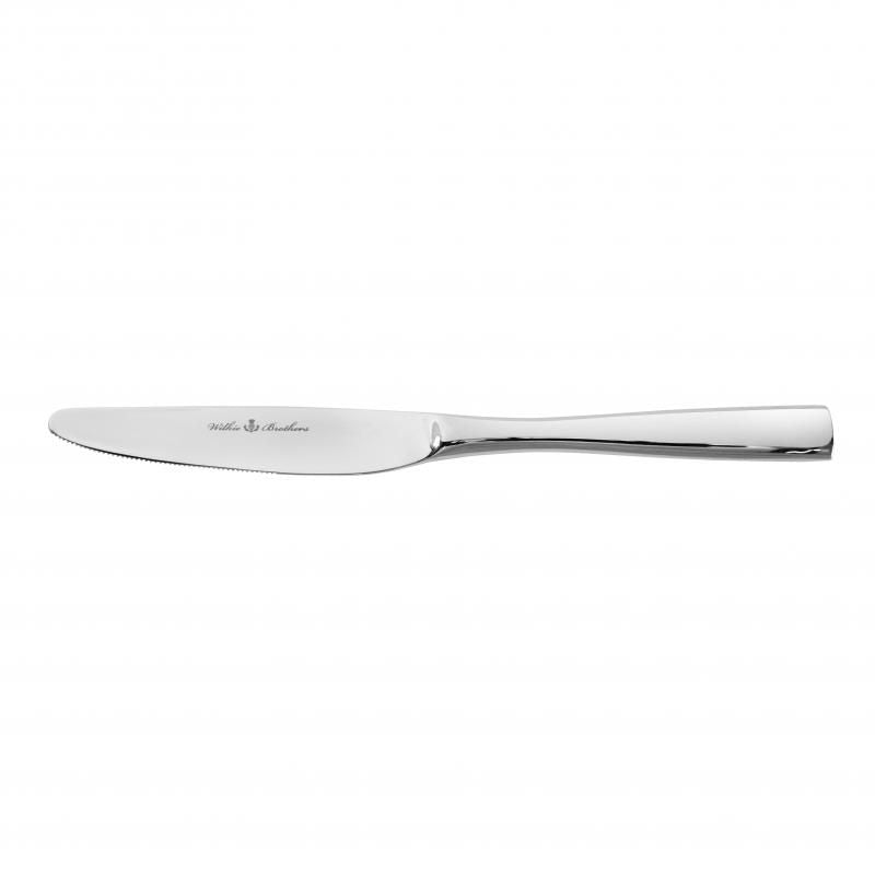 Wilkie Brothers Hartford Table Knife: Elegant 18/10 stainless steel knife with high polish, stain-resistant and dishwasher safe.