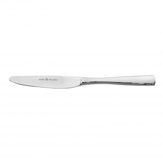 Wilkie Brothers Hartford Table Knife: Elegant 18/10 stainless steel knife with high polish, stain-resistant and dishwasher safe.