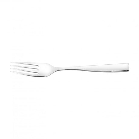 Wilkie Brothers Hartford Dessert Fork featuring high-polish stainless steel, ideal for elegant or casual dessert serving.