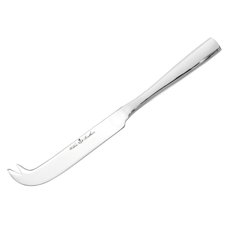 Wilkie Brothers Hartford Cheese Knife, high-polish stainless steel, stain-resistant, perfect for slicing various cheeses.