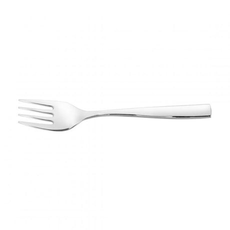 Elegant stainless steel fruit fork with high-polish finish, ideal for serving fruits and desserts at any occasion.