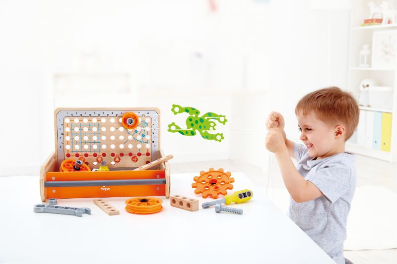 Hape Science Experiment Toolbox for kids 4+, featuring hands-on STEM experiments and durable, sustainable materials for creative learning.