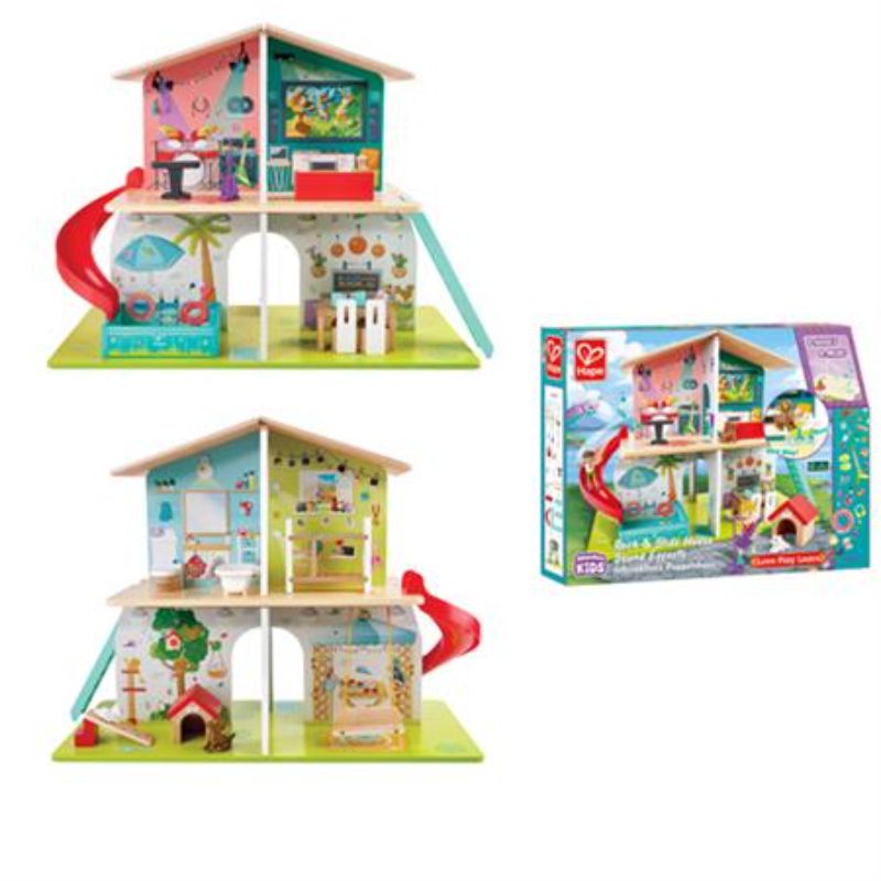 Colorful Musical Dollhouse with interactive sound effects, accessories for imaginative play, and posable figures for storytelling fun.