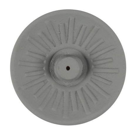 Grey Energy Terracotta Incense Plate, 2 cm high, 9 cm wide, ideal for meditation and creating a calming atmosphere.