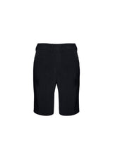 Black Advatex Ladies Adjustable Waist Shorts, size 32, featuring a hidden elastic band for comfort and versatility in any outfit.
