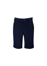 Navy adjustable waist shorts for women, crafted for comfort and style, ideal for work or casual wear.