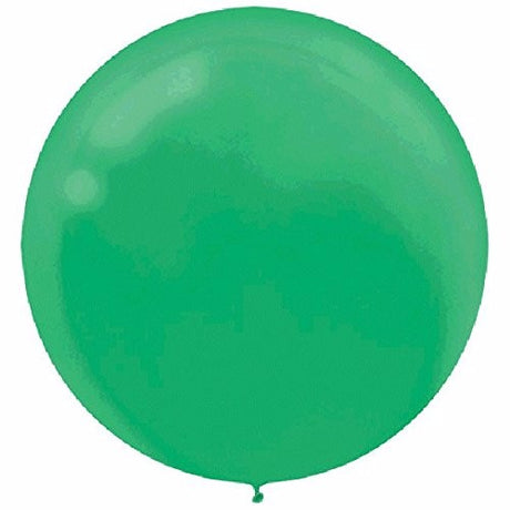 60cm festive green round balloons in a pack of 4, perfect for adding color to parties and celebrations.