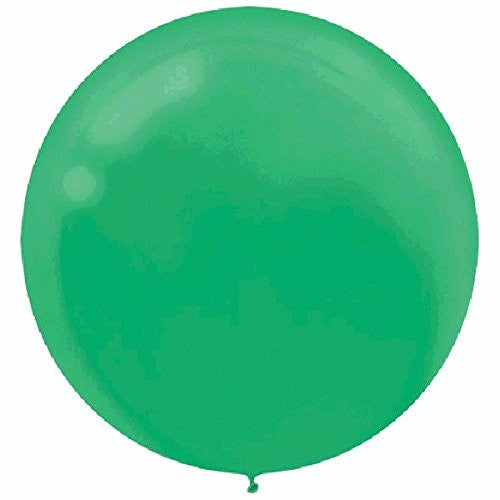 60cm festive green round balloons in a pack of 4, perfect for adding color to parties and celebrations.