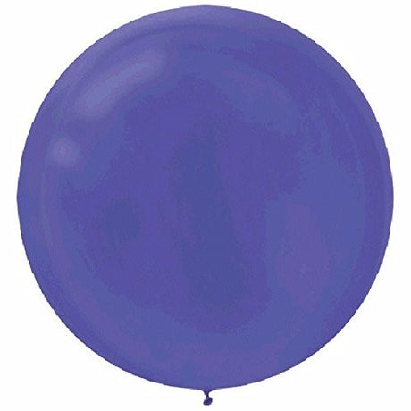 Vibrant 60cm purple round balloons in a pack of 4, perfect for elevating celebrations and creating stunning decorations.