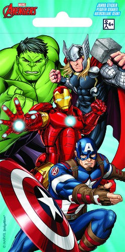 Colorful Avengers Jumbo Stickers featuring iconic superheroes, perfect for parties, crafts, and imaginative play.