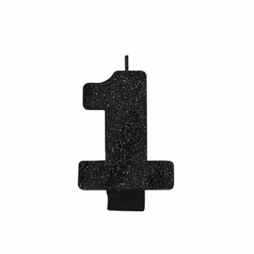 Black Sparkle Glittered Candle, 8cm, a chic centerpiece that adds elegance and ambiance to any occasion.