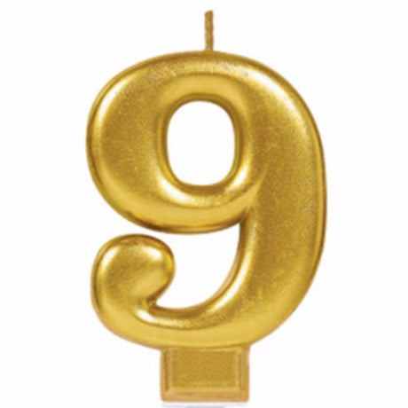 Elegant 8cm gold metallic candle, perfect for ambient lighting and enhancing home decor with modern sophistication.