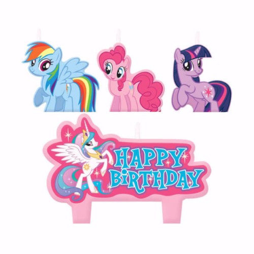 Colorful My Little Pony birthday candles featuring Twilight Sparkle and Rainbow Dash, perfect for magical celebrations.