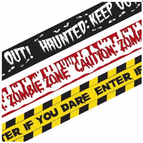 Halloween Fright Tape Banners - Pack of 3