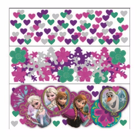 Colorful 34-gram packets of Frozen Confetti for decorating parties, celebrations, and crafts with elegance and fun.