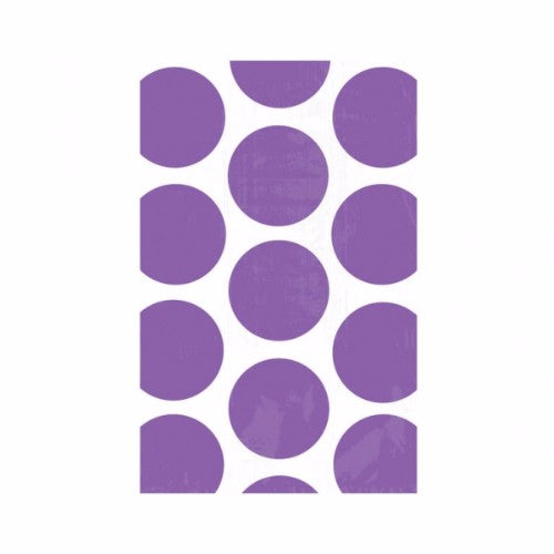Purple and white polka dot paper favor bags, 18cm x 11cm, perfect for parties and gifting, pack of 10.