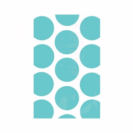 Robin's egg blue party bags with white polka dots, perfect for events like birthdays and baby showers, pack of 10.
