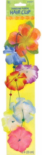 Floral hair clip adorned with vibrant flowers and beads, measuring 33cm, perfect for elegant hairstyles on any occasion.