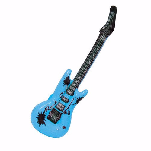 Vibrant 93cm inflatable guitar, perfect for parties and photo shoots, made from durable materials for long-lasting fun.