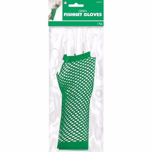 Gloves Fishnet, Green (Long)
