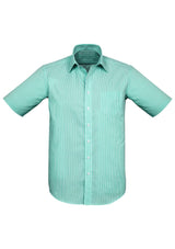 Advatex Men's Lindsey Short Sleeve Shirt in Dynasty Green, XL, featuring yarn-dyed stripes and action back pleats for comfort.