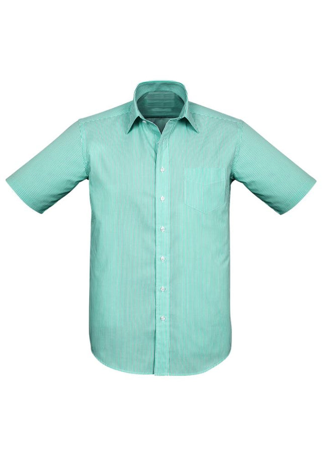 Advatex Men's Lindsey Short Sleeve Shirt in Dynasty Green, XL, featuring yarn-dyed stripes and action back pleats for comfort.