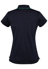 Advatex Ladies Swindon Polo in Navy/Dynasty Green features a stylish design with a front pocket, ideal for casual wear.