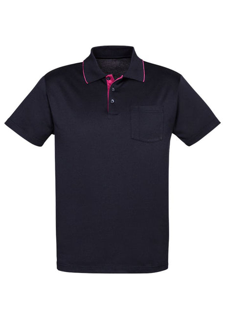 Navy and Melon Advatex Mens Swindon Polo, 2XL, featuring a classic collar, front pocket, and breathable cotton-poly blend.