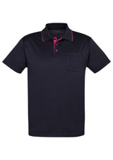 Navy/Melon Advatex Men's Swindon Polo, 5XL, featuring a comfy cotton-poly blend and stylish front pocket for versatile wear.