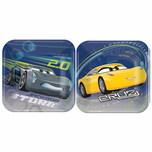 Cars 3 Luncheon Plates Square 18cm - Pack of 8