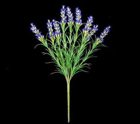 Lifelike English Lavender Bush with vibrant purple flowers, perfect for home decor, floral arrangements, and events.