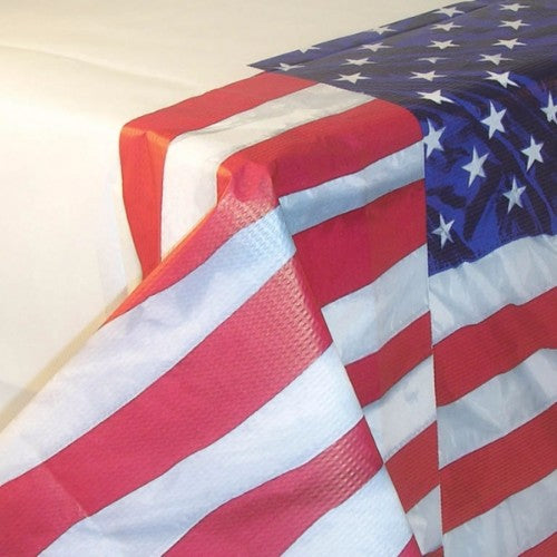 Vibrant paper table cover featuring a colorful design, perfect for parties and celebrations, measuring 137cm x 259cm.