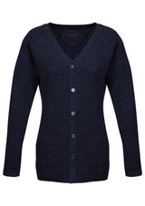 Navy Advatex Ladies Varesa Cardigan in size Small, featuring front pockets and a contemporary double knit design for style and comfort.