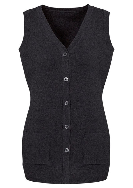 Charcoal Advatex Ladies Varesa Vest in Large, featuring stylish double-knit design and practical front pockets for layering.